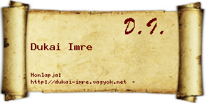 Dukai Imre névjegykártya